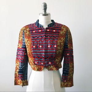 Amazing Embroidered Free People Cropped Jacket